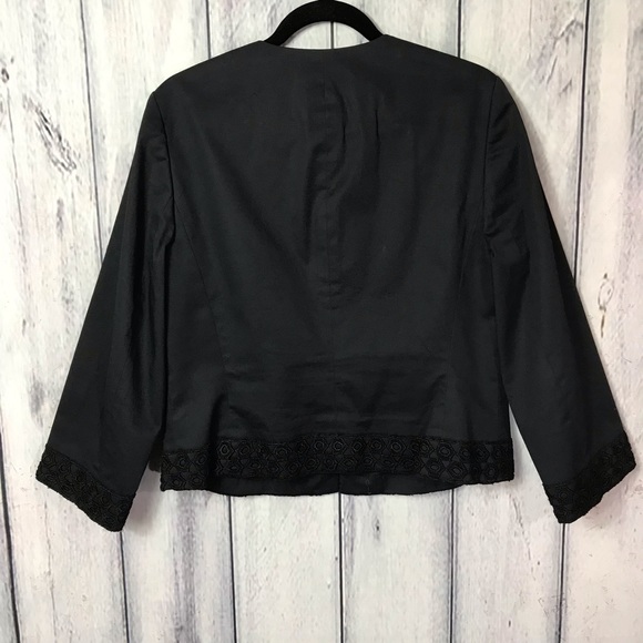 Josephine Blazer With Crochet Trim Black Lined - Picture 4 of 8